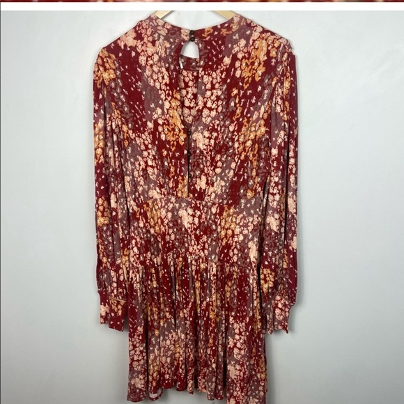 Free People Heartbeats Red Mini Dress Rust Boho - Picture 6 of 14